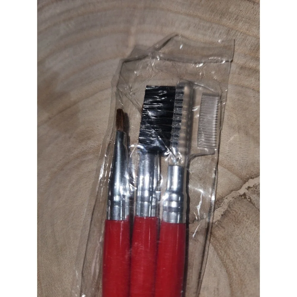 Lancome Red 3 Pc Set~Makeup Brush Face Powder & Eyeshadow NEW